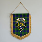 Johnson Modern Tartan Crest Wall Hanging Banner - Wood Pole